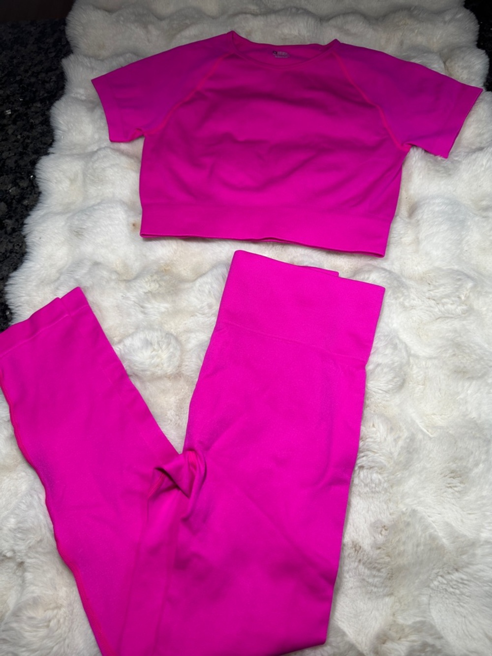 Hot Pink Active Crop Top & Leggings Set